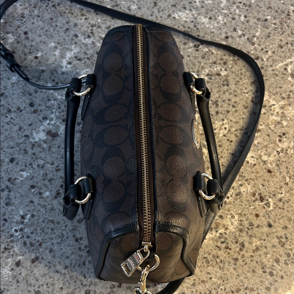 COACH Signature Mini Bennett Satchel Crossbody, Brown/Black F34084, EUC - Picture 3 of 7